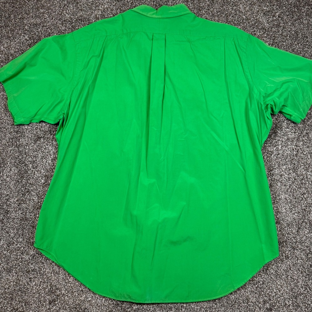 Ralph Lauren Mens XXL Classic Fit Green Short Sleeve Button Down Shirt Pony - Picture 7 of 8
